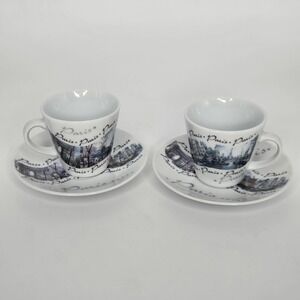 Set Of 2 Espresso Demitasse 2 cups & 2 saucer by ARTERTRE Paris France